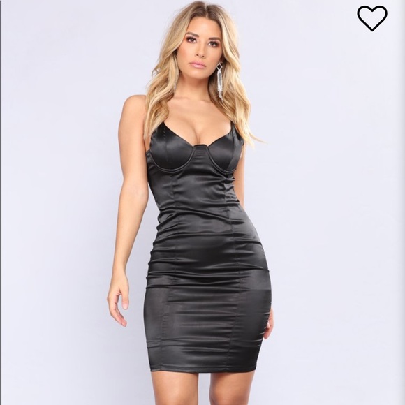 Fashion Nova Dresses & Skirts - Fashion Nova | Black Satin Mini Dress